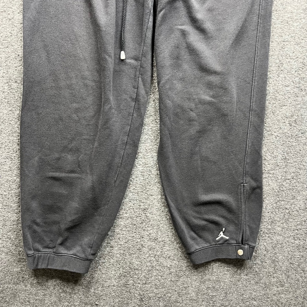 Jordan Sweatpants Mens Medium Gray Jumpman Fleece Joggers Snap Athletic Pants - Picture 13 of 16